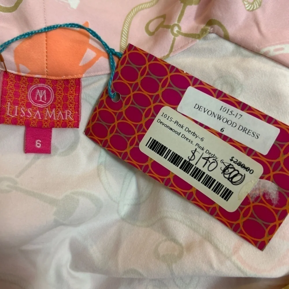 LISSA MAR Pink Derby Devonwood Dress size 6